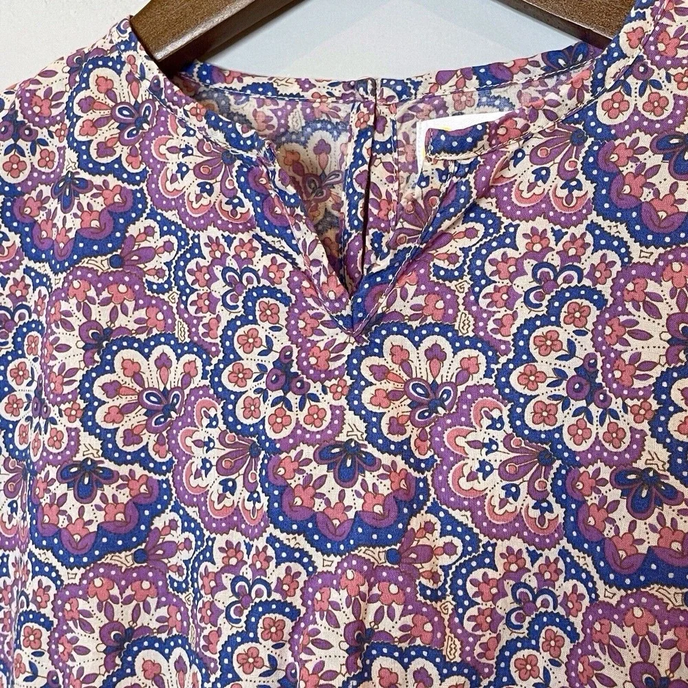 Mini Boden Printed Poncho Kaftan Swim Coverup Lupin Peach Paisley‎ Print Trip 3T